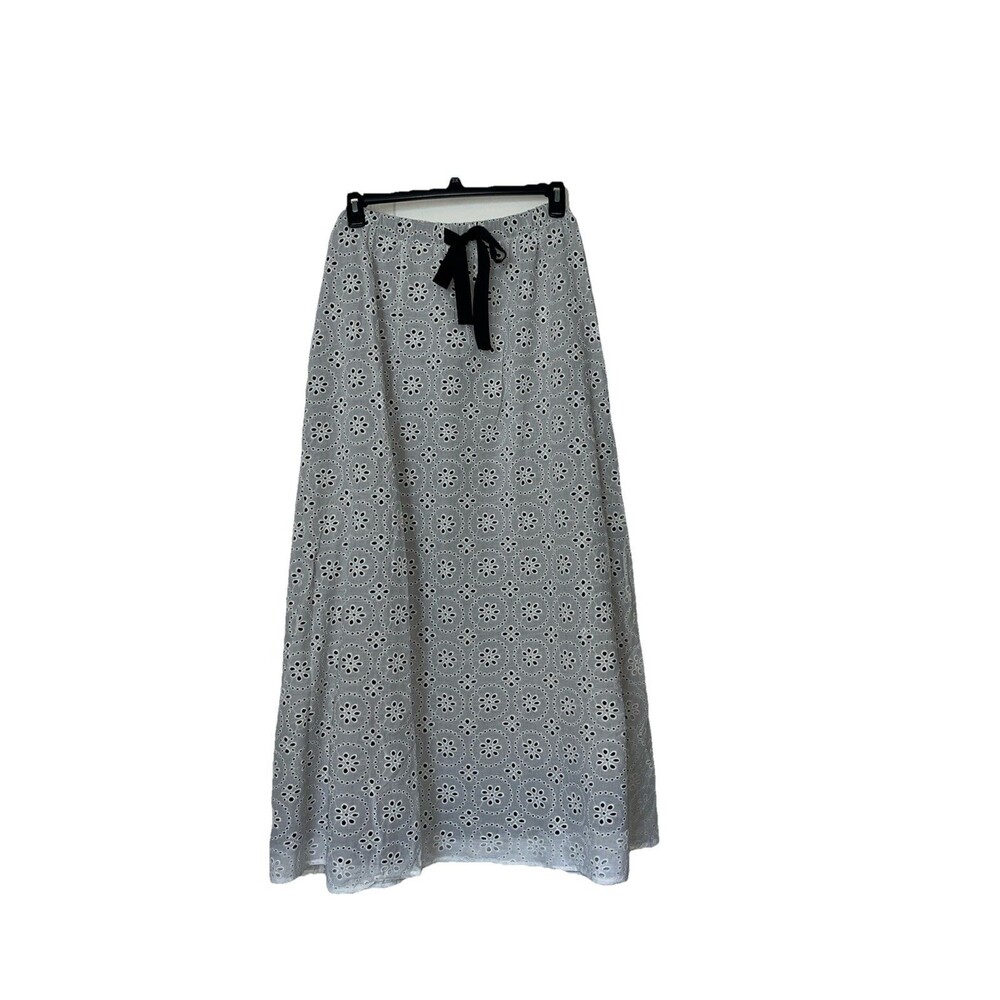 Pari Passu White Eyelet Maxi Skirt Plus Size 14 Cottagecore Lace Luxury NWOT - Picture 3 of 11